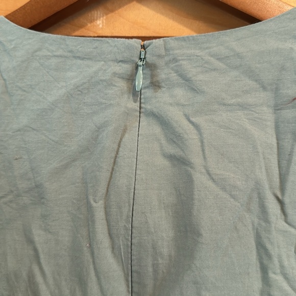 Madewell Eyelet Drop-Waist Dress Dusty Patina Cotton Lace Sage Green Small S - Picture 8 of 10